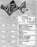 vex club schedule, 1981